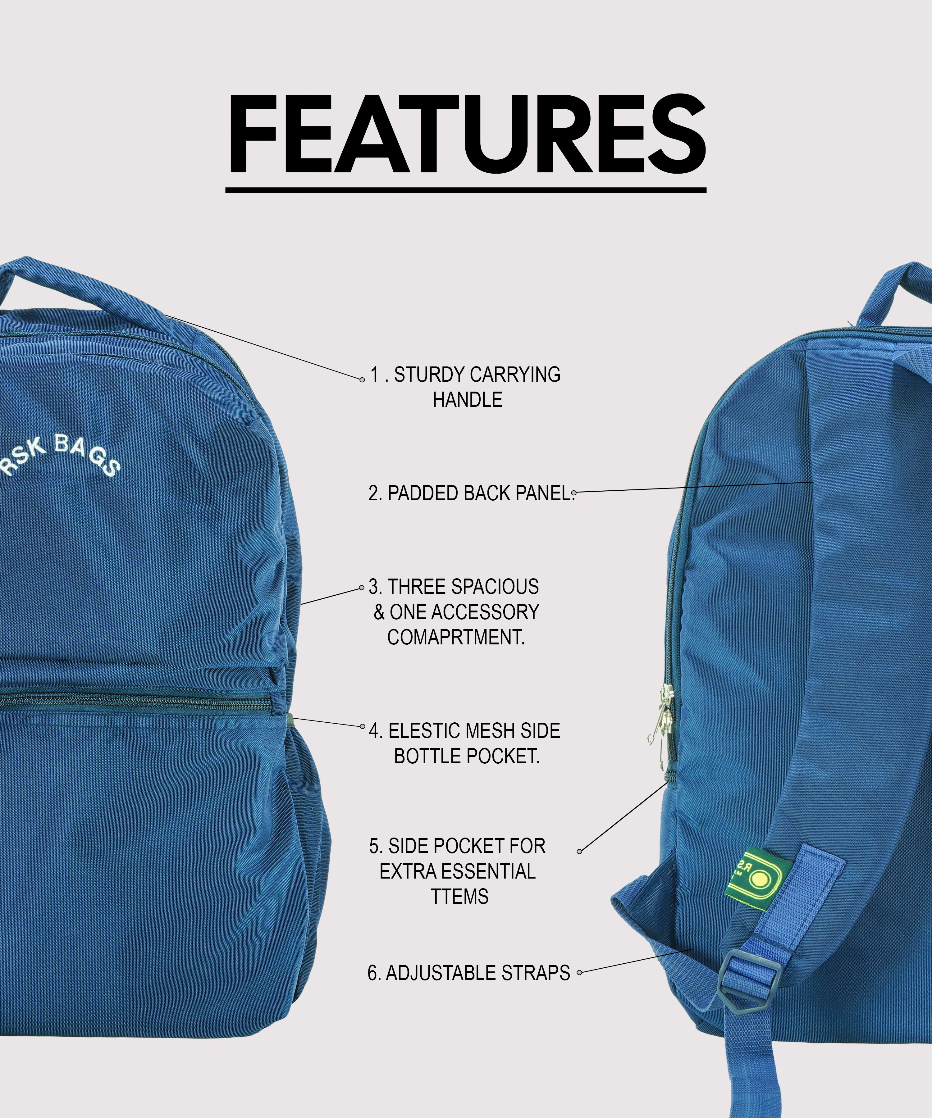 Multi-Pocket School College Bag