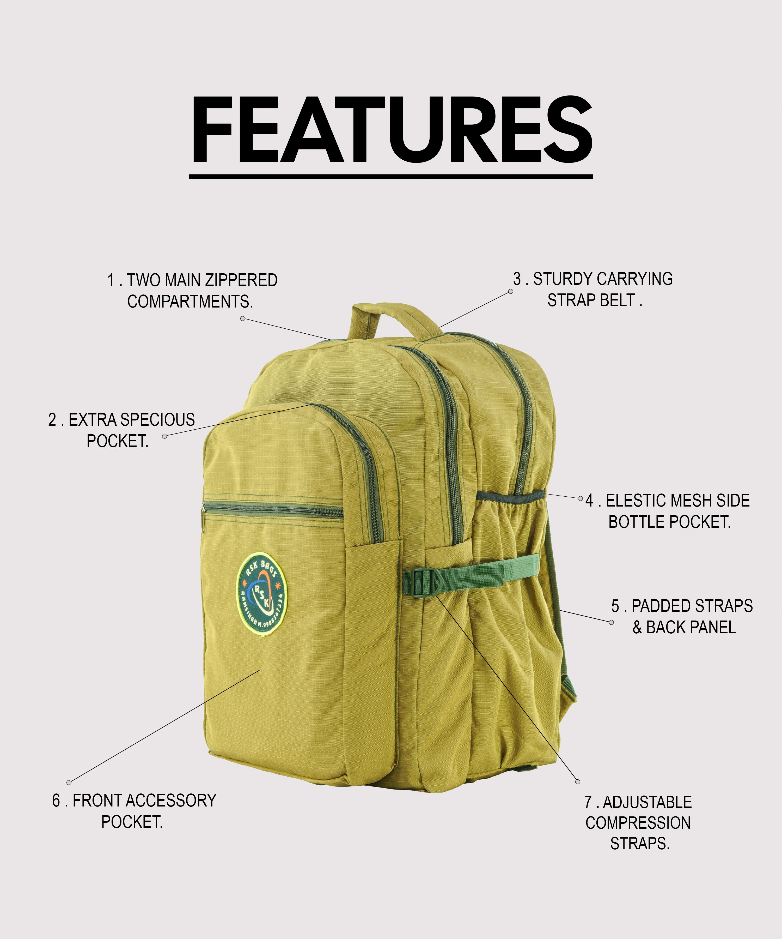 Zambo Medium size traveller bag pack - 55x38x30