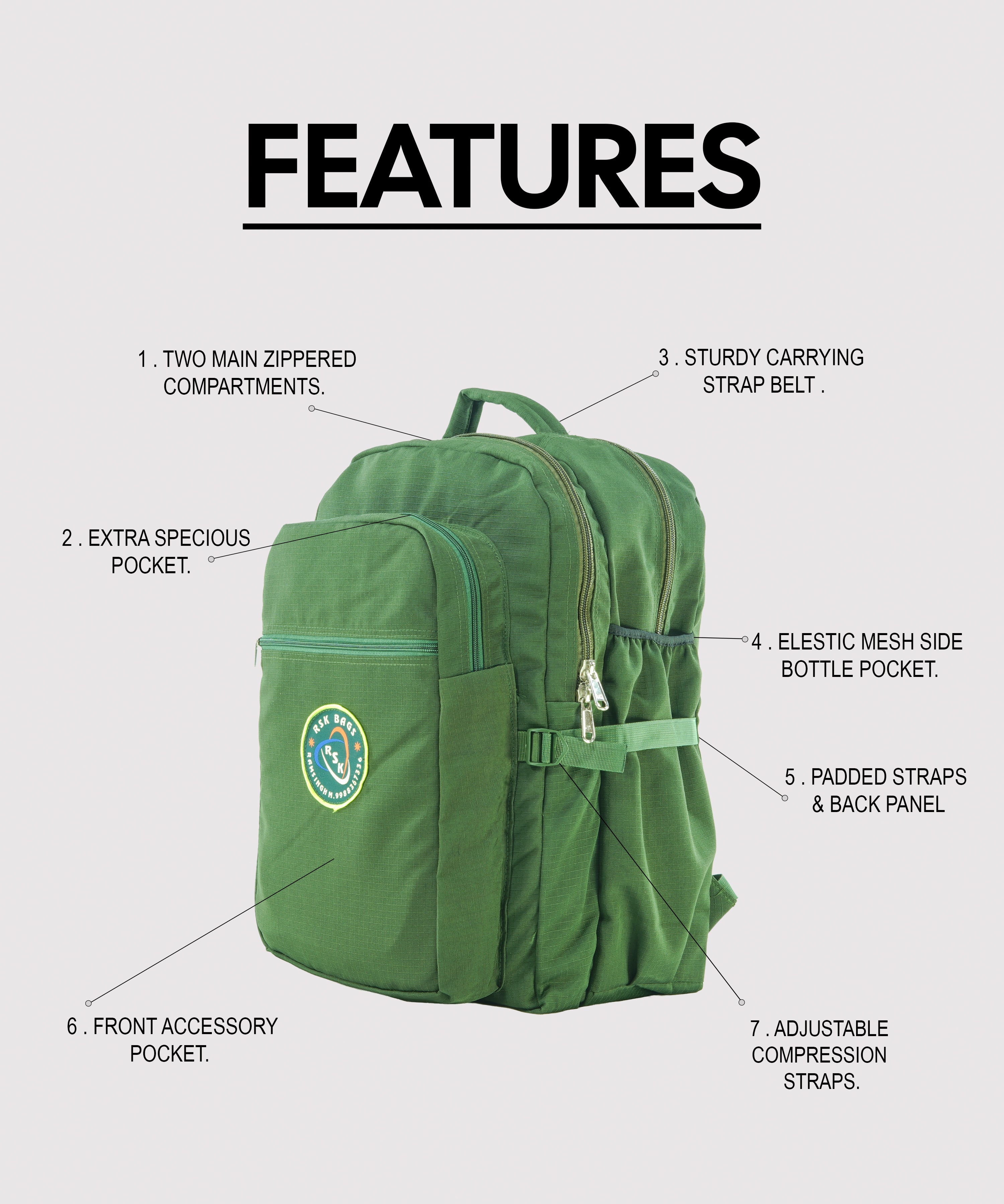 Heavy Duty Traveller Bag Built for adventure | Ergonomic Shoulder Straps | Multiple Compartments