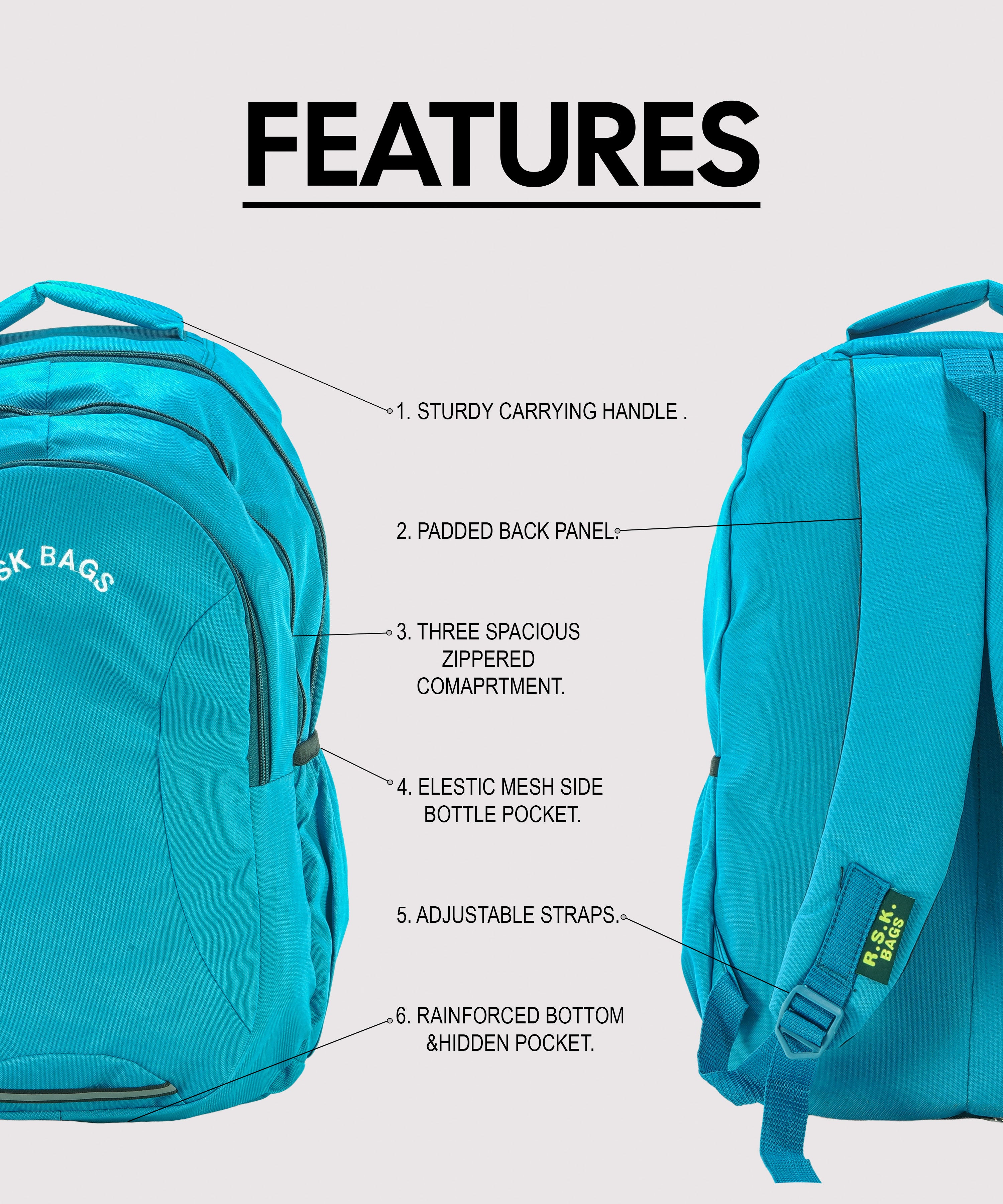 Multi Pocket School And College Bag | Size 48x33x23