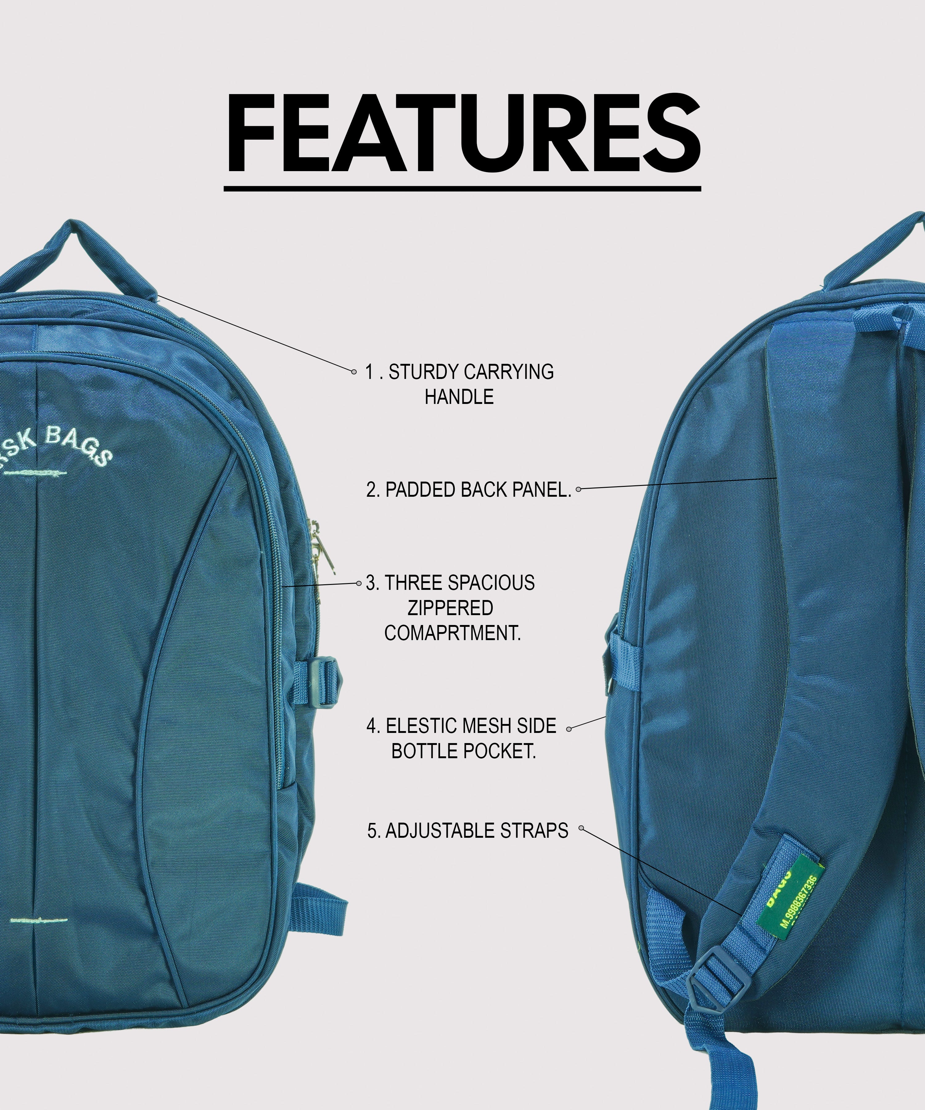 RSK Bags 50cm Multi-Compartment Casual Backpack | Multi Color