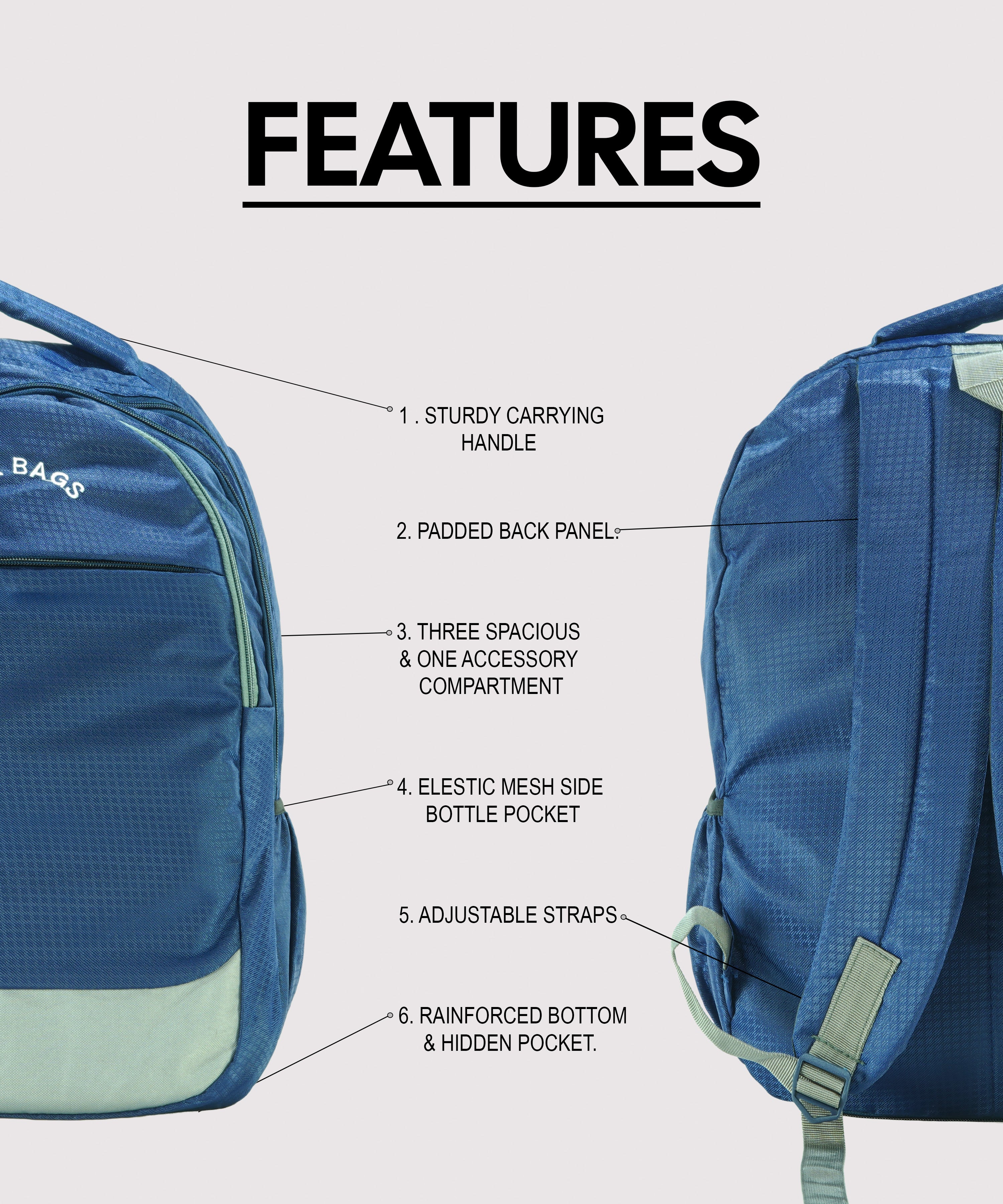 RSK Bags Everyday Multi-Compartment Backpack | Multi Color