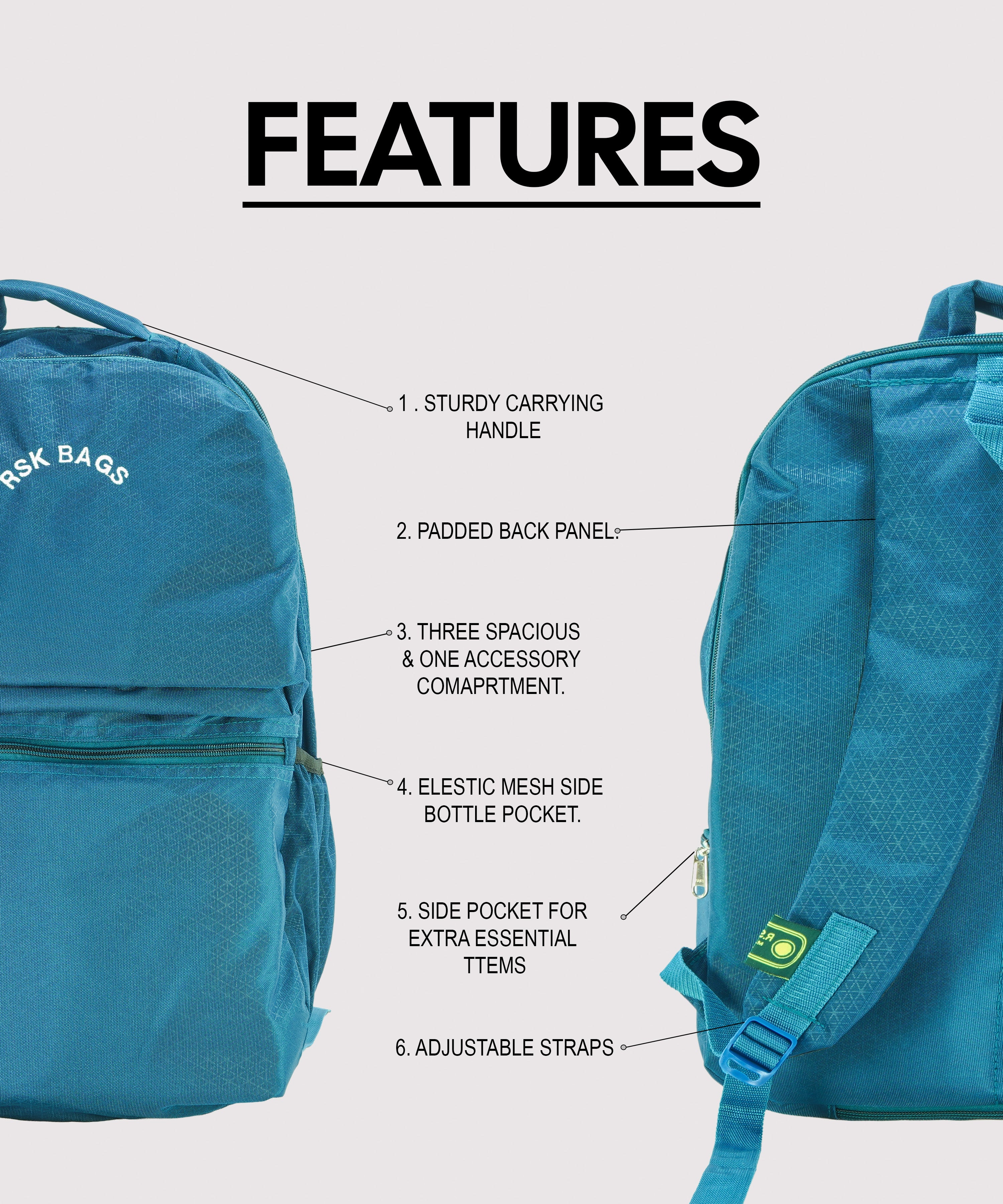 Multi-Pocket School College Bag