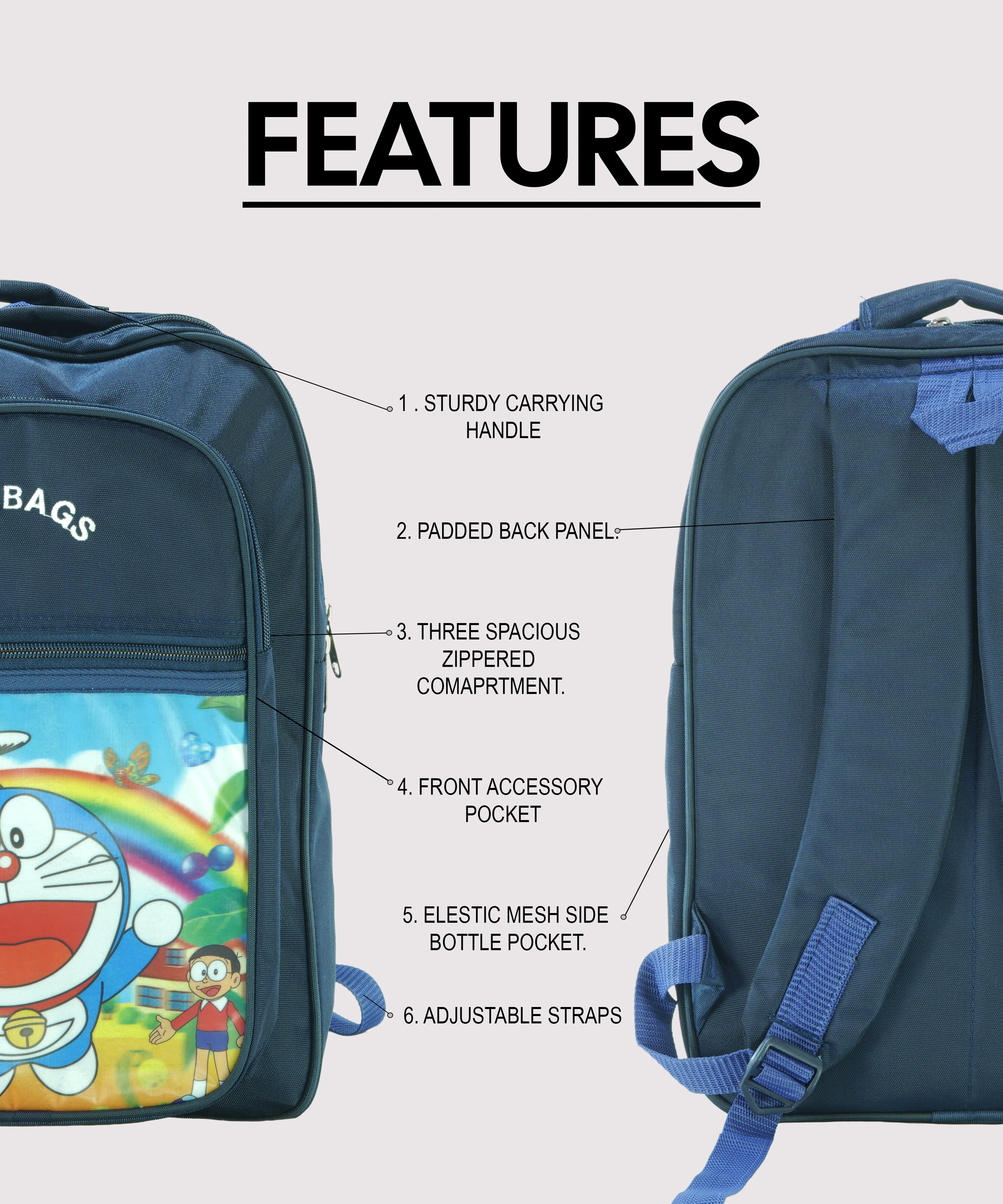 Children's Doremon  School Bag